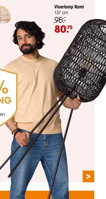 Kwantum Vloerlamp Rami 137 cm aanbieding