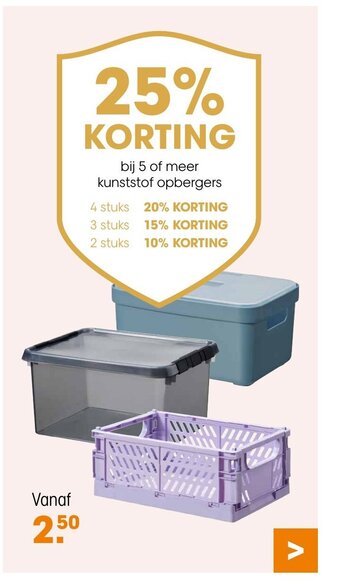 Kwantum kunststof opbergers aanbieding