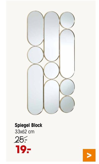Kwantum Spiegel Block 33 x 62 cm aanbieding