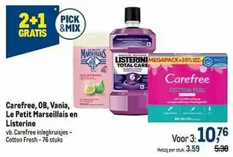 Makro Carefree inlegkruisjes - cotton fresh aanbieding