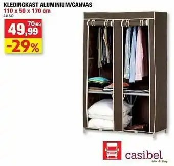 Kledingkast aluminium-canvas