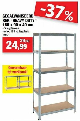 Hubo Gegalvaniseerd rek heavy duty aanbieding