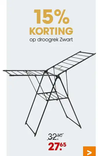 Kwantum Droogrek Zwart aanbieding