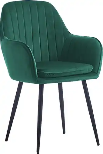 Bol.com Colenis - lavinia eetkamerstoel - set van 4 - groen - fluweel - velvet - industrieel - met armleuning aanbieding