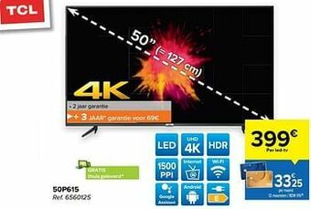 Carrefour Tcl 50p615 aanbieding