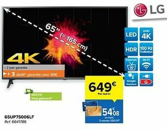 Carrefour Lg 65up75006lf aanbieding