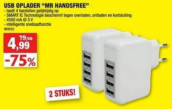 Usb oplader mr handsfree