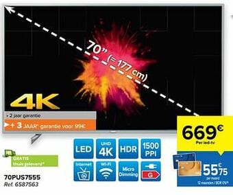 Carrefour Philips 70pus7555 aanbieding