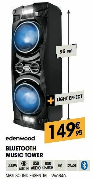 Electro Depot Edenwood bluetooth music tower maxi sound essential aanbieding