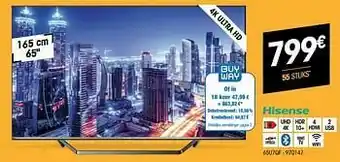 Electro Depot Hisense 65u7qf aanbieding