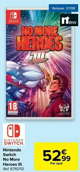 Carrefour Nintendo switch no more heroes iii aanbieding