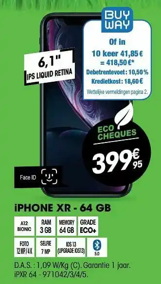 Electro Depot Apple iphone xr - 64 gb aanbieding