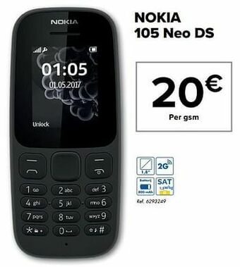 Carrefour Nokia 105 neo ds aanbieding