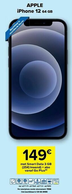 Carrefour Apple iphone 12 64 gb aanbieding