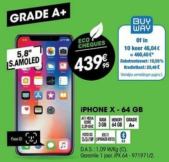 Electro Depot Apple iphone x - 64 gb aanbieding