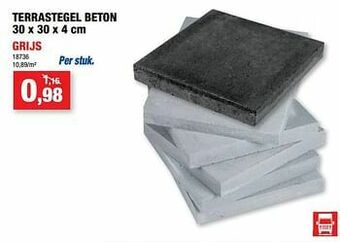 Hubo Terrastegel beton grijs aanbieding