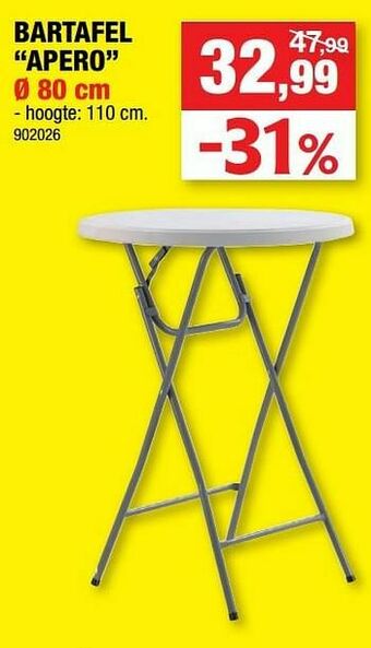Hubo Bartafel apero aanbieding
