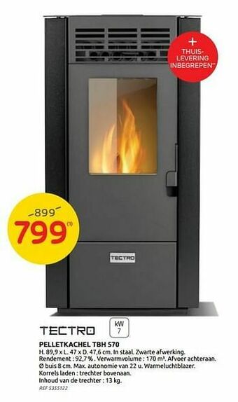 Brico Pelletkachel tbh 570 aanbieding
