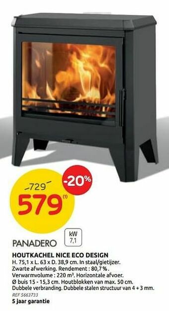 Brico Houtkachel nice eco design aanbieding
