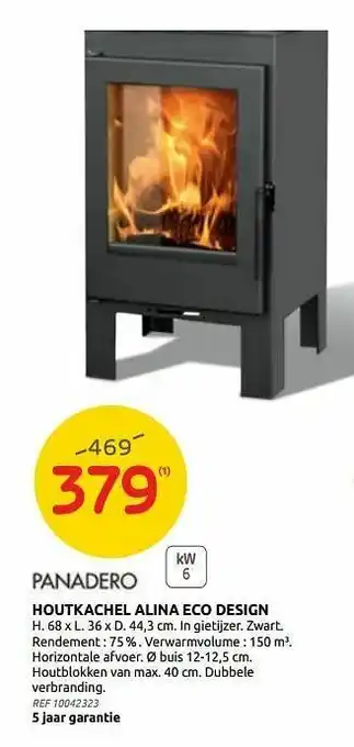Brico Houtkachel alina eco design aanbieding