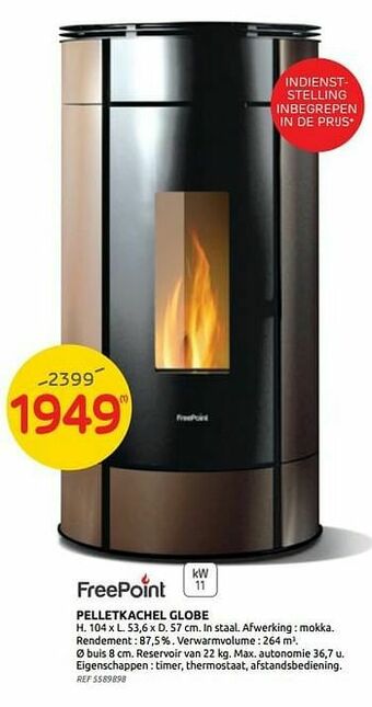 Brico Pelletkachel globe aanbieding