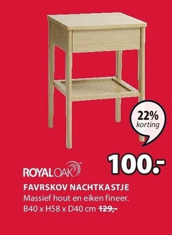 Jysk Favrskov nachtkastje aanbieding