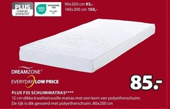 Jysk Plus f35 schuimmatras aanbieding