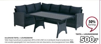 Jysk Ullehuse tafel + loungebank aanbieding