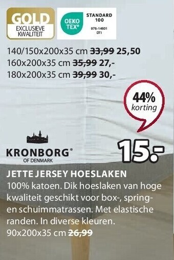 Jysk Jette jersey hoeslaken aanbieding