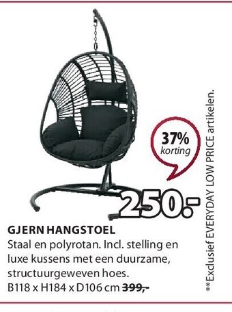 Jysk Gjern hangstoel aanbieding