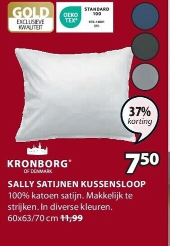 Jysk Sally satijnen kussensloop aanbieding