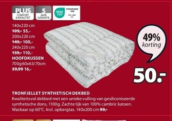 Jysk Tronfjellet synthetisch dekbed aanbieding