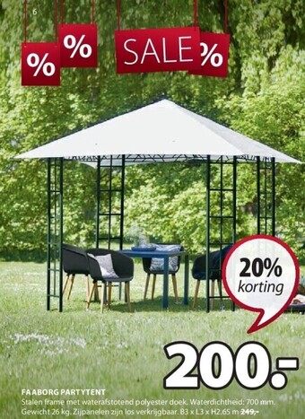 Jysk Faaborg partytent aanbieding