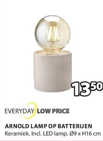 Jysk Arnold lamp op batterijen aanbieding