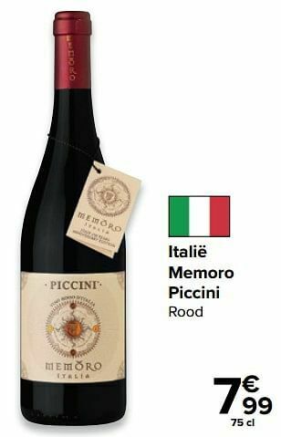 Carrefour Market Italië memoro piccini rood aanbieding