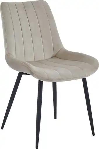 Bol.com Colenis - verta eetkamerstoel - set van 4 - beige - fluweel - velvet - industrieel aanbieding