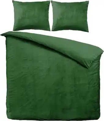 Bol.com Velvet couture dekbedovertrek - 240x200/220 cm - velvet touch - groen aanbieding