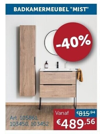 Zelfbouwmarkt Badkamermeubel mist aanbieding