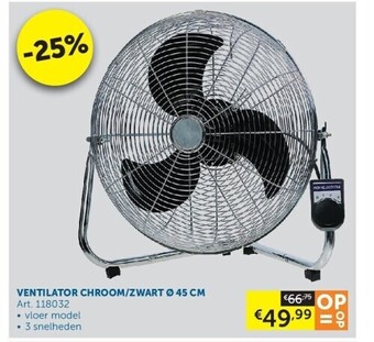 Zelfbouwmarkt Ventilator chroom/zwart ø 45 cm aanbieding