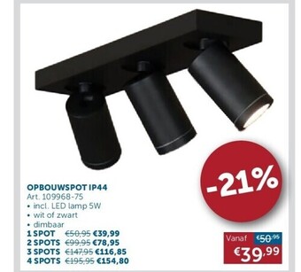 Zelfbouwmarkt Opbouwspot ip44 aanbieding