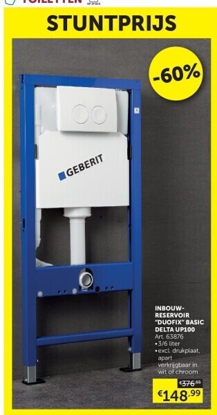 Zelfbouwmarkt Inbouwreservoir “duofix” basic delta up100 aanbieding