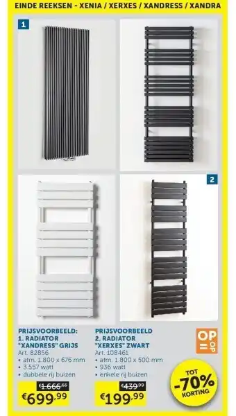 Zelfbouwmarkt Prijsvoorbeeld 2. radiator xerxes zwart aanbieding