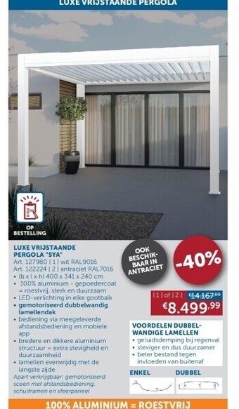 Luxe vrijstaande pergola sya