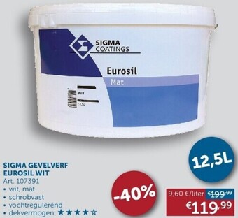 Zelfbouwmarkt Sigma gevelverf eurosil wit aanbieding