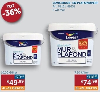 Zelfbouwmarkt Levis muur- en plafondverf aanbieding