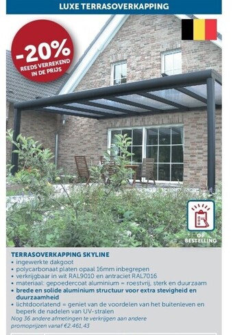Zelfbouwmarkt Terrasoverkapping skyline aanbieding