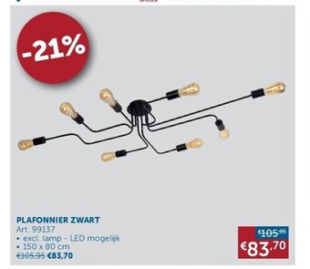 Zelfbouwmarkt Plafonnier zwart aanbieding