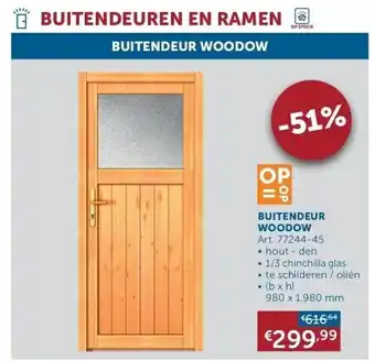 Zelfbouwmarkt Buitendeur woodow aanbieding