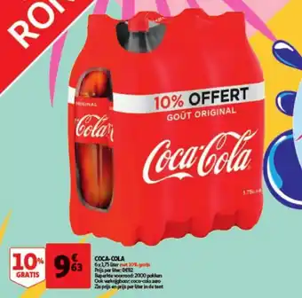 Auchan Coca-cola 1,5 liter 10% grtatis aanbieding