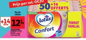 Auchan Toiletpapier comfor lotus aanbieding